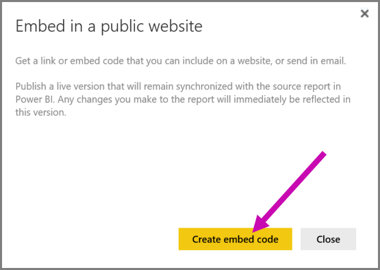 Create embed code